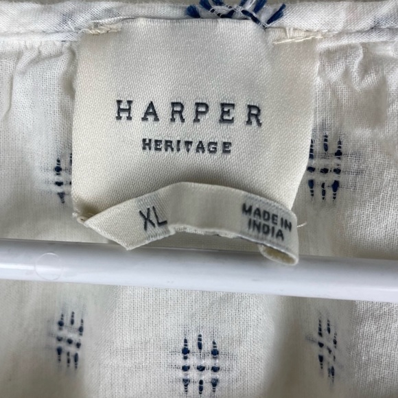 Harper White Cotton Blouse XL NWOT! - Picture 3 of 3